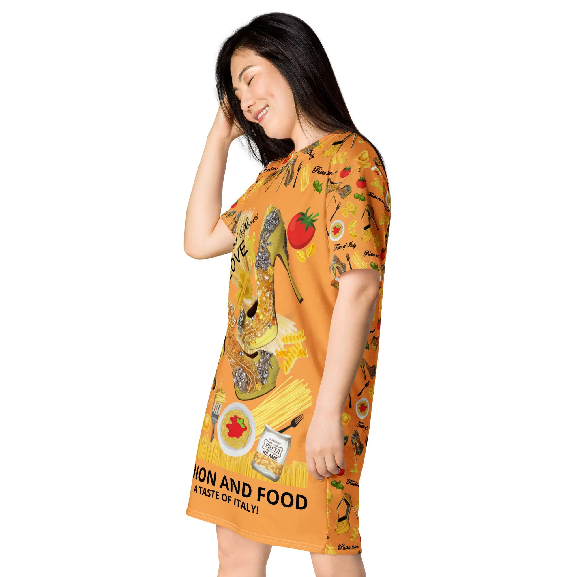 T-shirt dress 'Fashion and food'